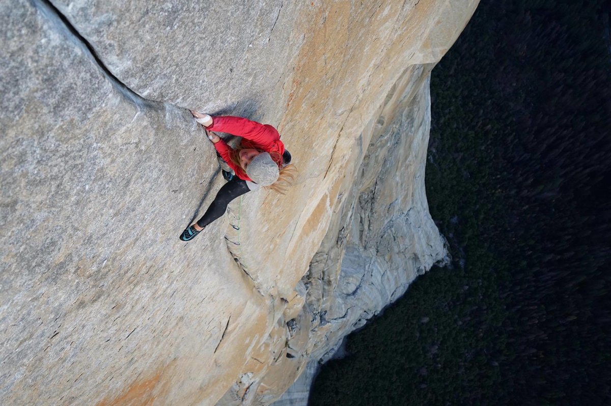 Hazel Findlay, dans le crux du Salathé Wall - Yosemite
