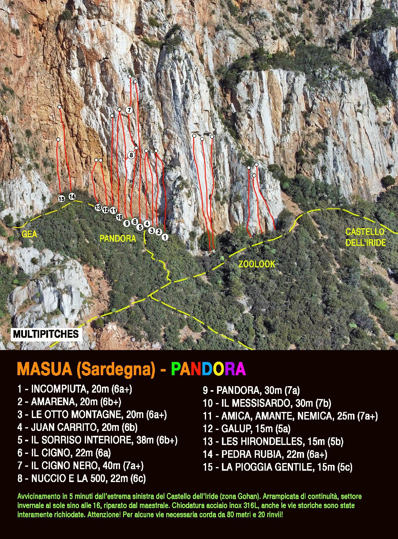 Pandora, Masua, Sardaigne - Grimpes dans le secteur Pandora et Masua, Sardaigne