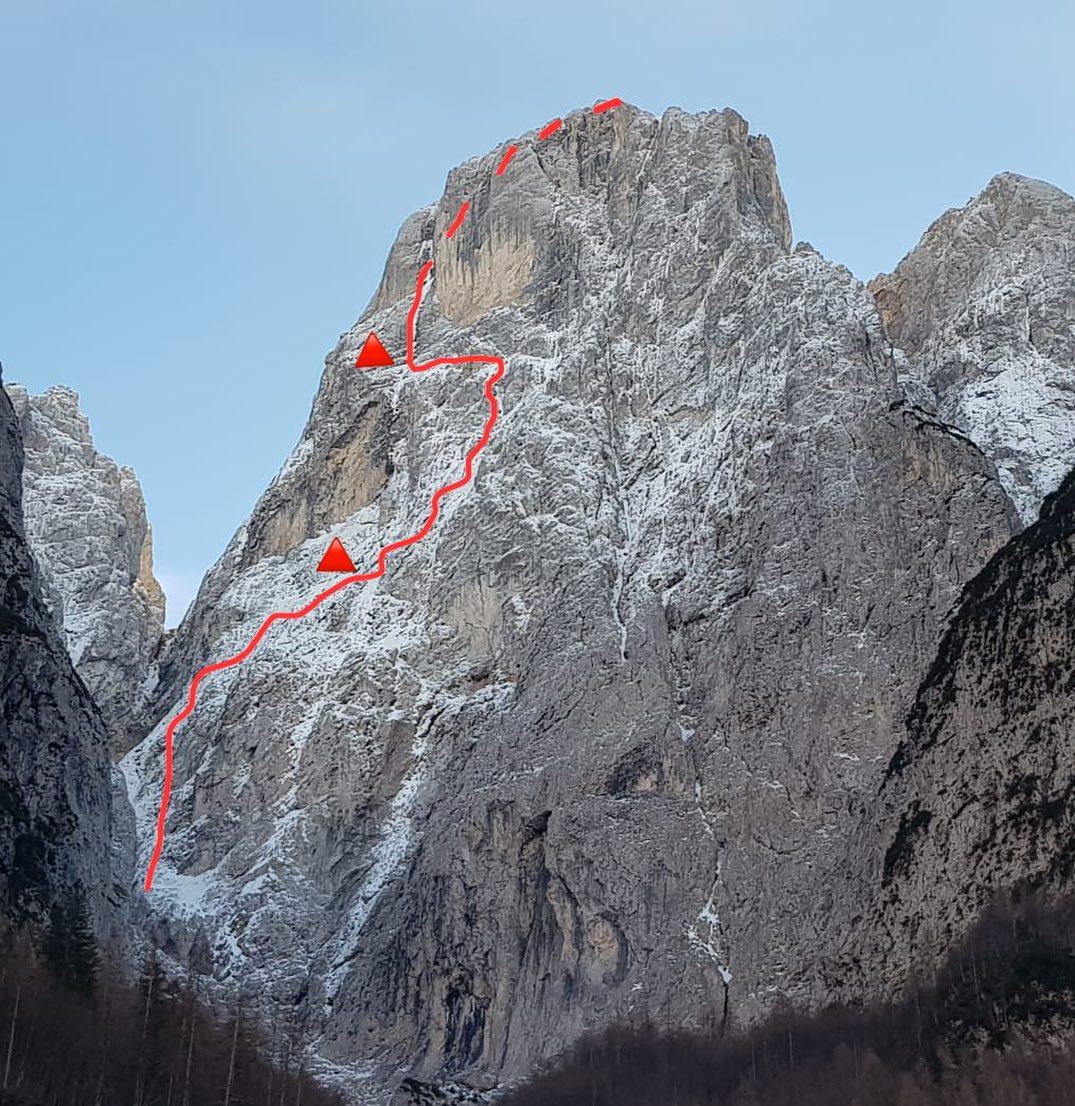 Dolomites Ultima Perla sur la face nord d'Agner gravies de fond en comble par Simon Gietl, Lukas Hinterberger, Michi Wohlleben