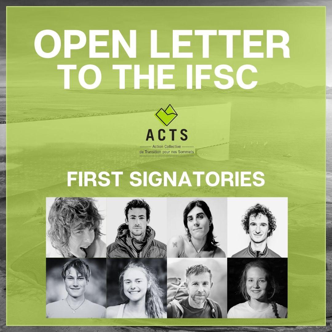 Lettre ouverte d'ACTS à l'IFSC pour protester contre les NEOM Beach Games et la politique environnementale et éthique