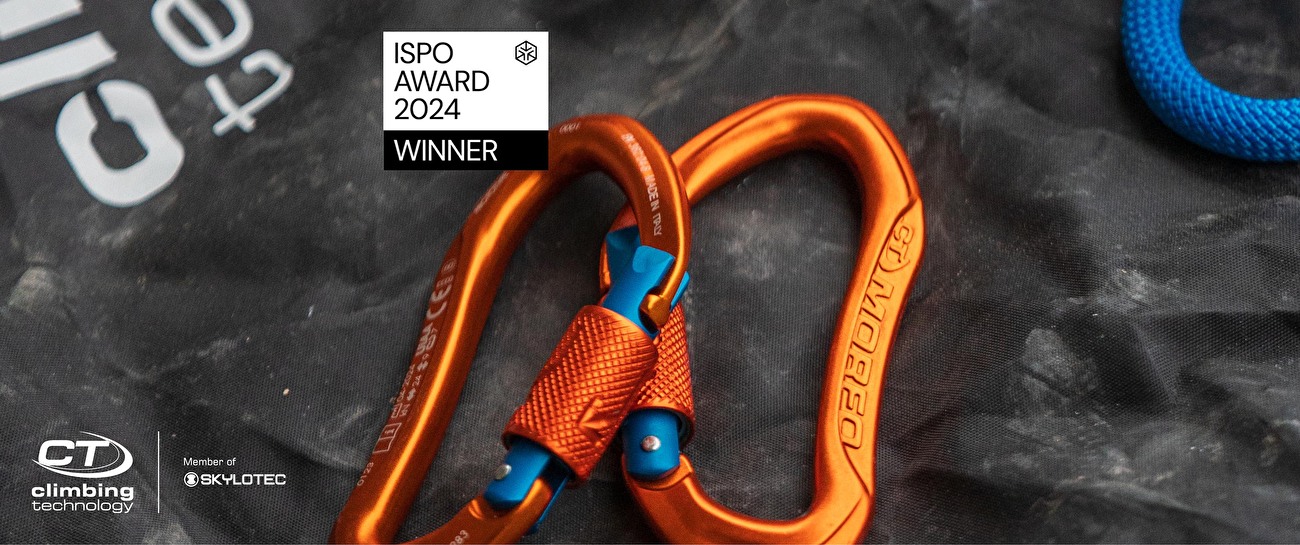 Climbing Technology remporte l'ISPO Award 2024 avec le mousqueton Morfo BriLock Locking System