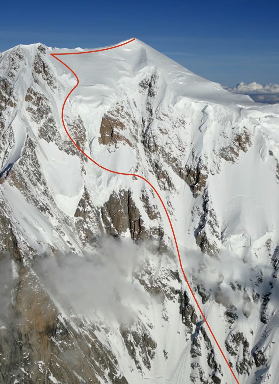 Mont Blanc Brenva Face - de la Brenva Face (Mont Blanc) skiée par Nico Borgeot, Gaspard Buro et Ross Hewitt
