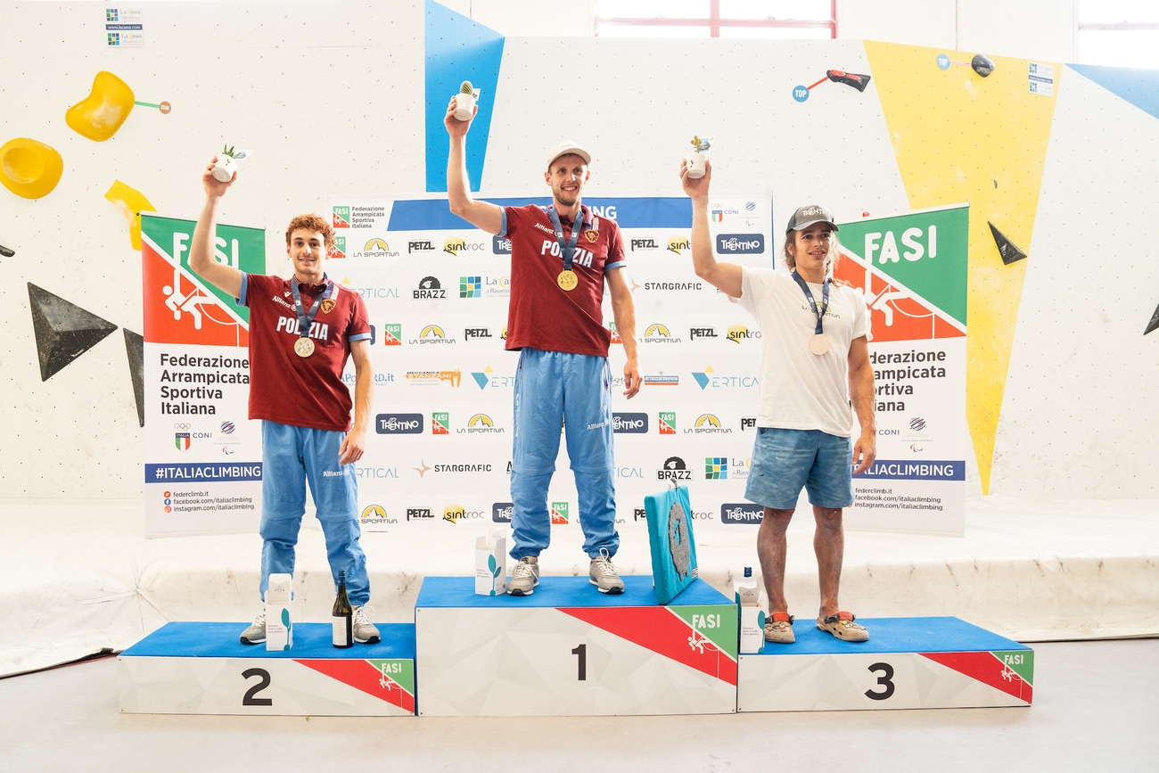 Championnat italien de bloc 2023 - 2. Filip Schenk 1. Michael Piccolruaz 3. Pietro Vidi, Championnat italien de bloc 2023