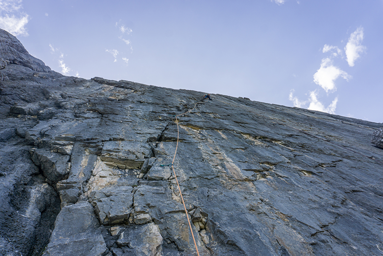 Speckkarplatte, Karwendel, Autriche, Armin Fuchs, Peter Manhartsberger - Aménagement de l'avant-dernier terrain de 'Leider Geil' sur Speckkarplatte, Karwendel, Autriche (Armin Fuchs, Peter Manhartsberger)