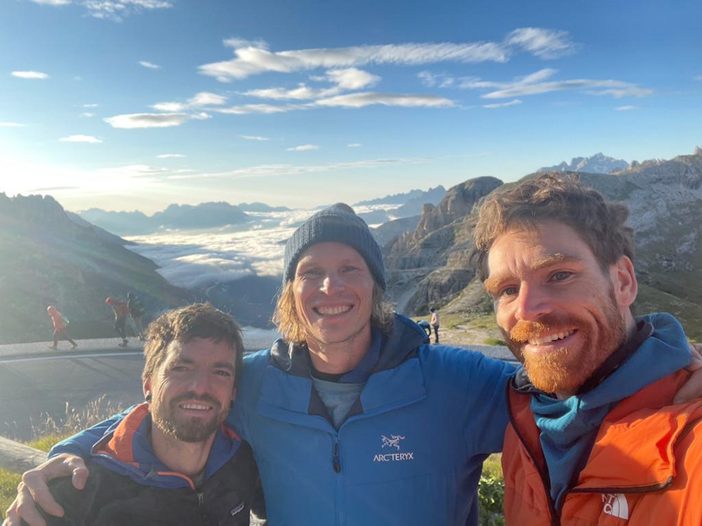 Siebe Vanhee, Project Fear, Cima Ovest di Lavaredo, Dolomites - Klaas Willems, Pete Lowe et Siebe Vanhee, Project Fear, Cima Ovest di Lavaredo, Dolomites