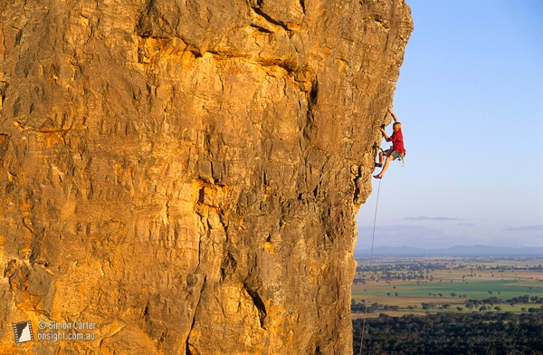 Mont Arapiles, Australie - Dave Musgrove, Los Endos (22), Mur éolien, Mont Arapiles, Victoria, Australie.