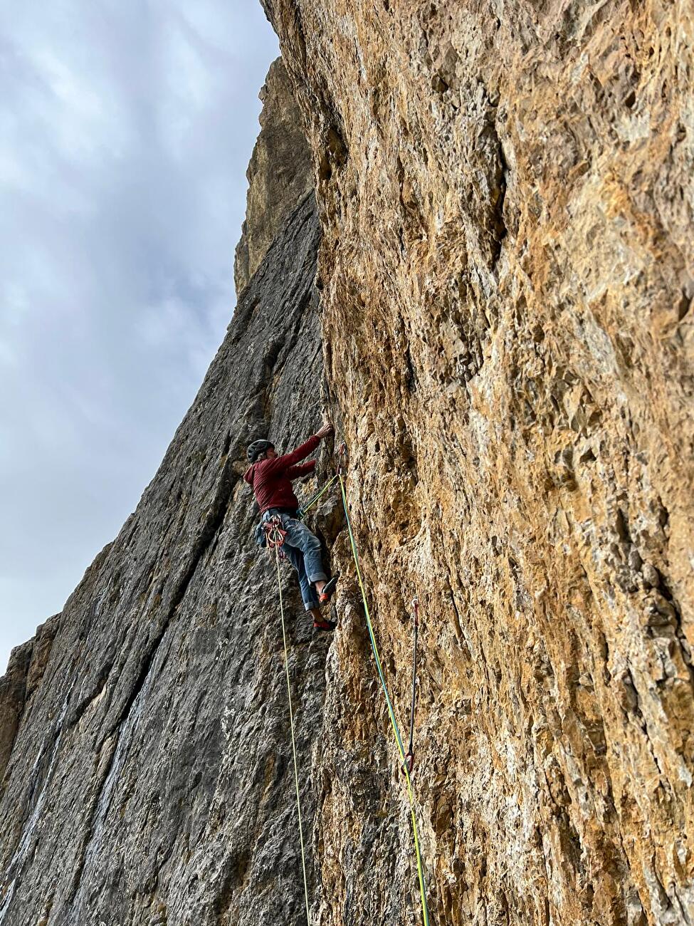 Dolomiti Race, Piz Ciavazes, Sella, Christoph Hainz - Christoph Hainz gravissant sa 'Dolomiti Race', Piz Ciavazes, Sella, Dolomites