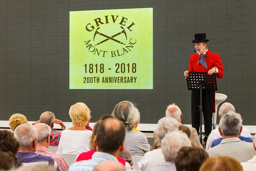 Grivel Day, Courmayeur - Gioachino Gobb, maître de cérémonie lors des célébrations du Grivel Day à Courmayeur le 5 août 2018