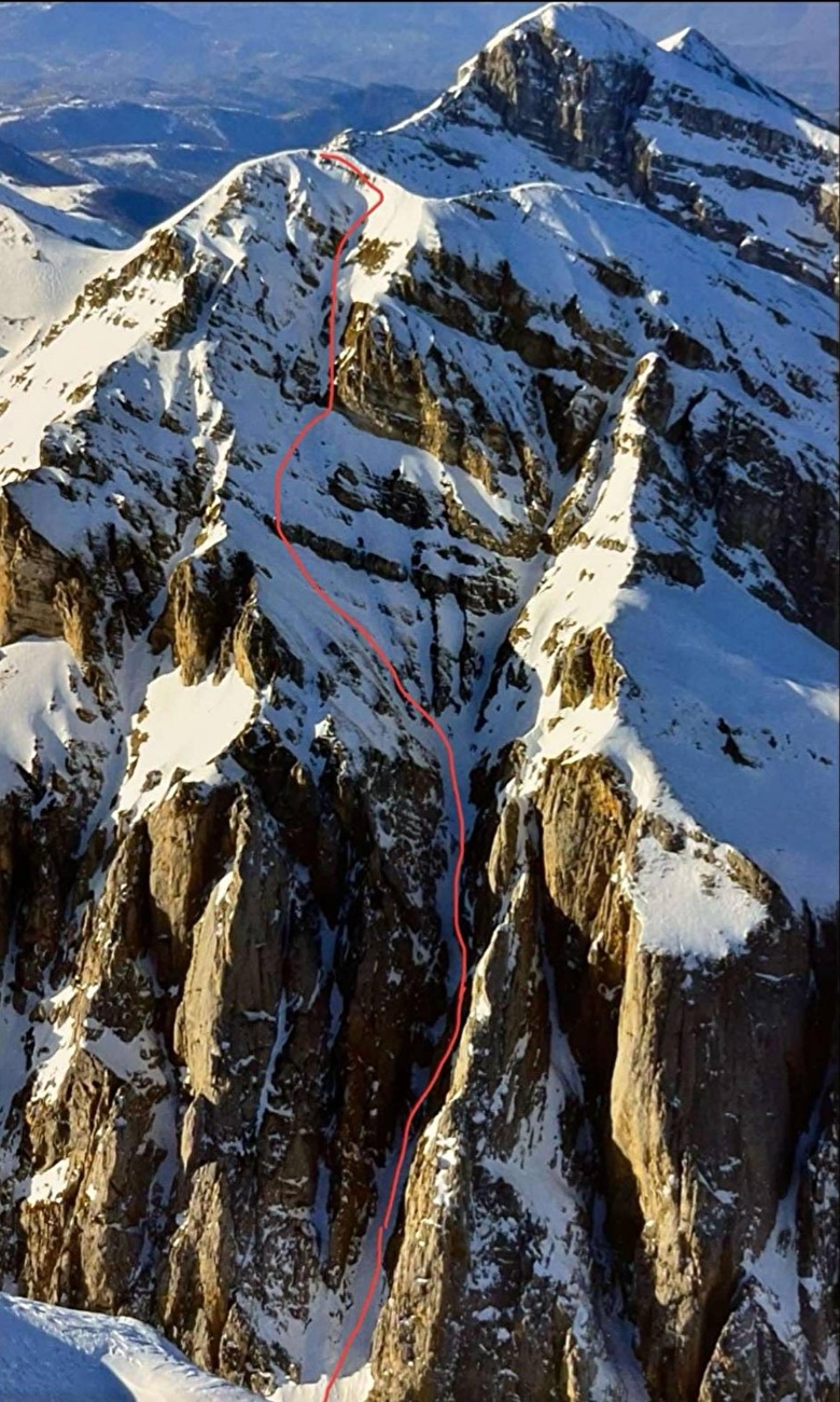 Intermesoli Lace, Gran Sasso, Roberto Parisse, Christian Tuttopetto - Première descente de ski intégrale de l'est de Pizzo Intermesoli, Gran Sasso d'Italia (Roberto Parisse, Christian Tuttopetto 11/04/2025)