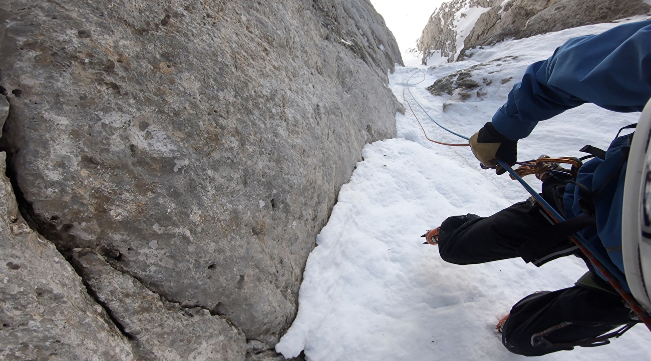 Intermesoli Lace, Gran Sasso, Roberto Parisse, Christian Tuttopetto - Première descente de ski intégrale de l'est de Pizzo Intermesoli, Gran Sasso d'Italia (Roberto Parisse, Christian Tuttopetto 11/04/2025)