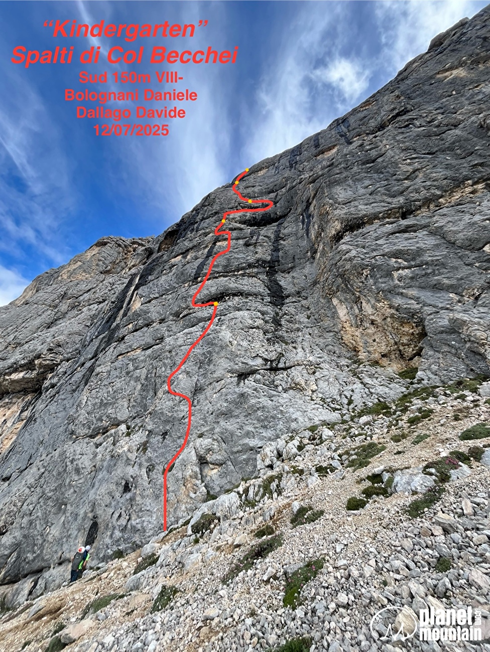 Avec Bechei, Dolomites, Daniele Bolognani, Davide Dallago - La ligne de route de 'Kindergarten' sur Col Bechei, Dolomites (Daniele Bolognani, Davide Dallago 12/07/2025)