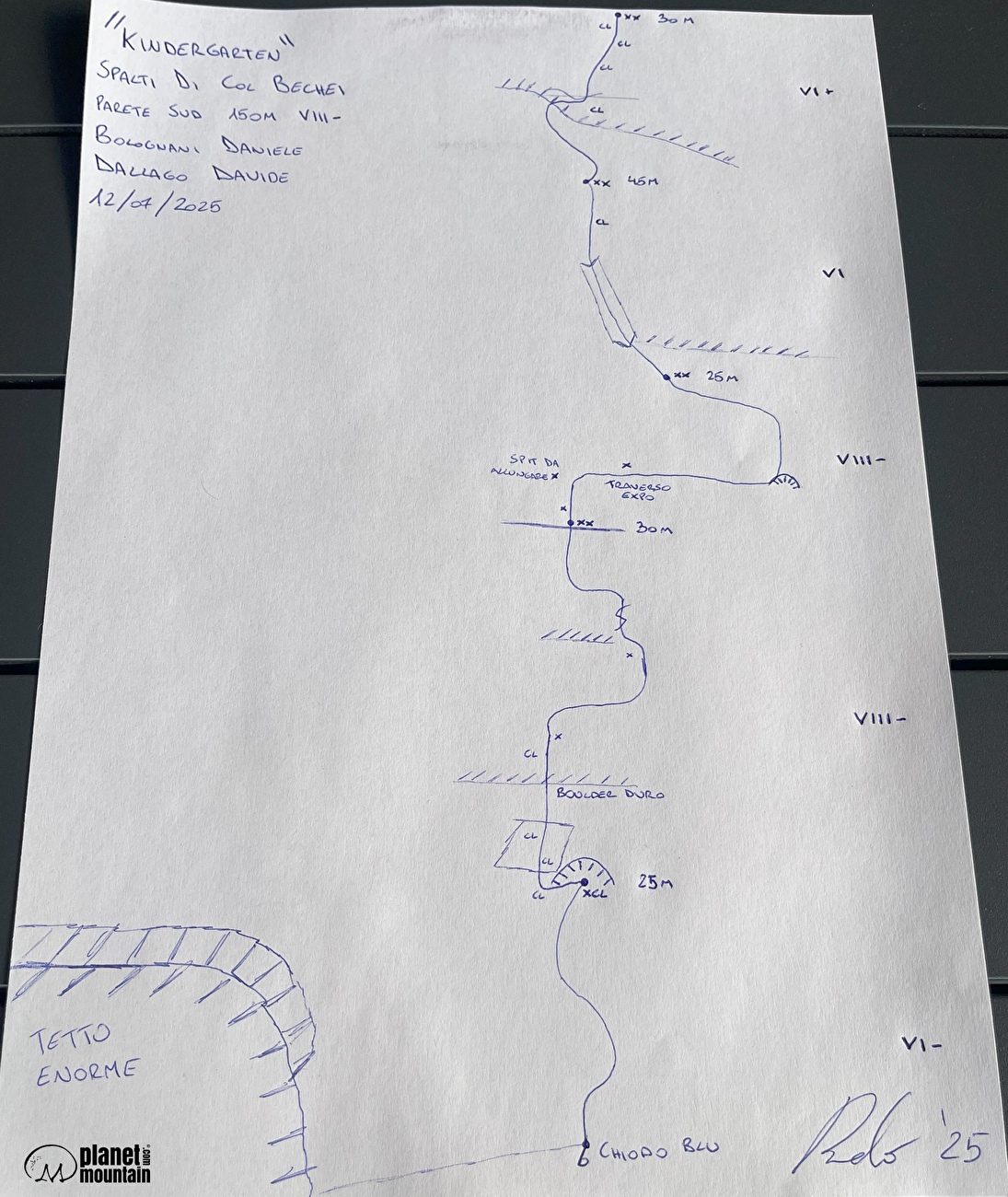 Avec Bechei, Dolomites, Daniele Bolognani, Davide Dallago - Le topo de 'Kindergarten' sur Col Becchei, Dolomites (Daniele Bolognani, Davide Dallago 12/07/2025)