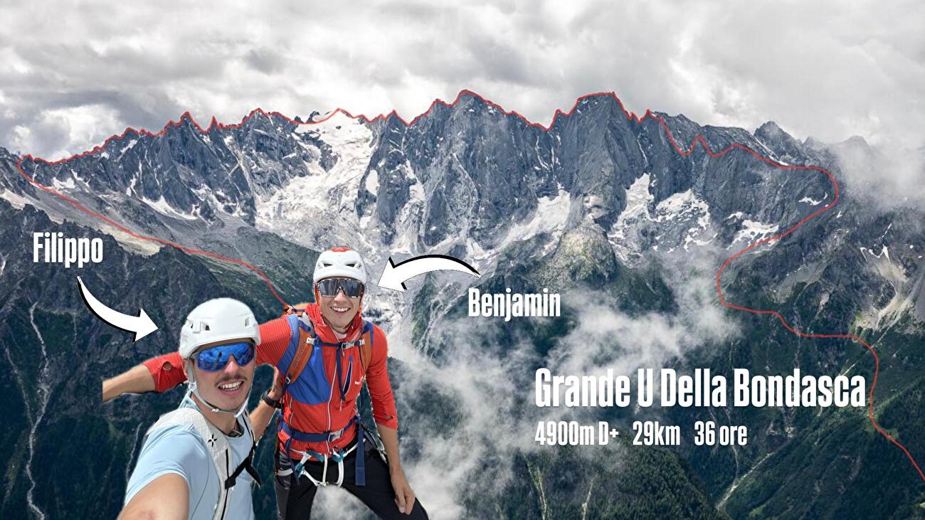 L'enchaïque de la ligne d'horizon 'Grande U' dans Val Bondasca achevé par Benjamin Bosshard & Filippo Sala