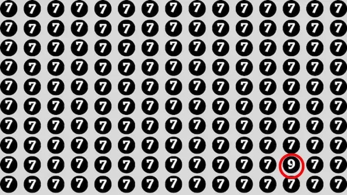 repérez le 9 caché parmi 150 sept la solution