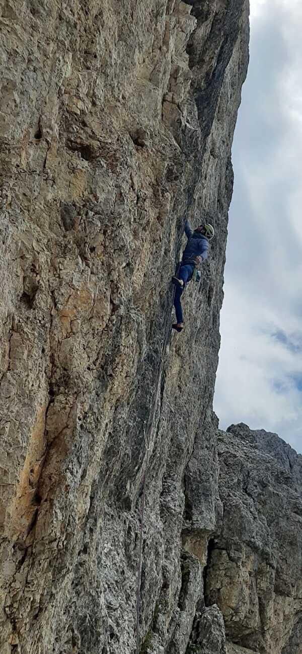 Punta Kafmann, Rosengarten, Dolomites, Gianpietro Todesco, Michele Torresani - La première ascension de 'Flying Batter