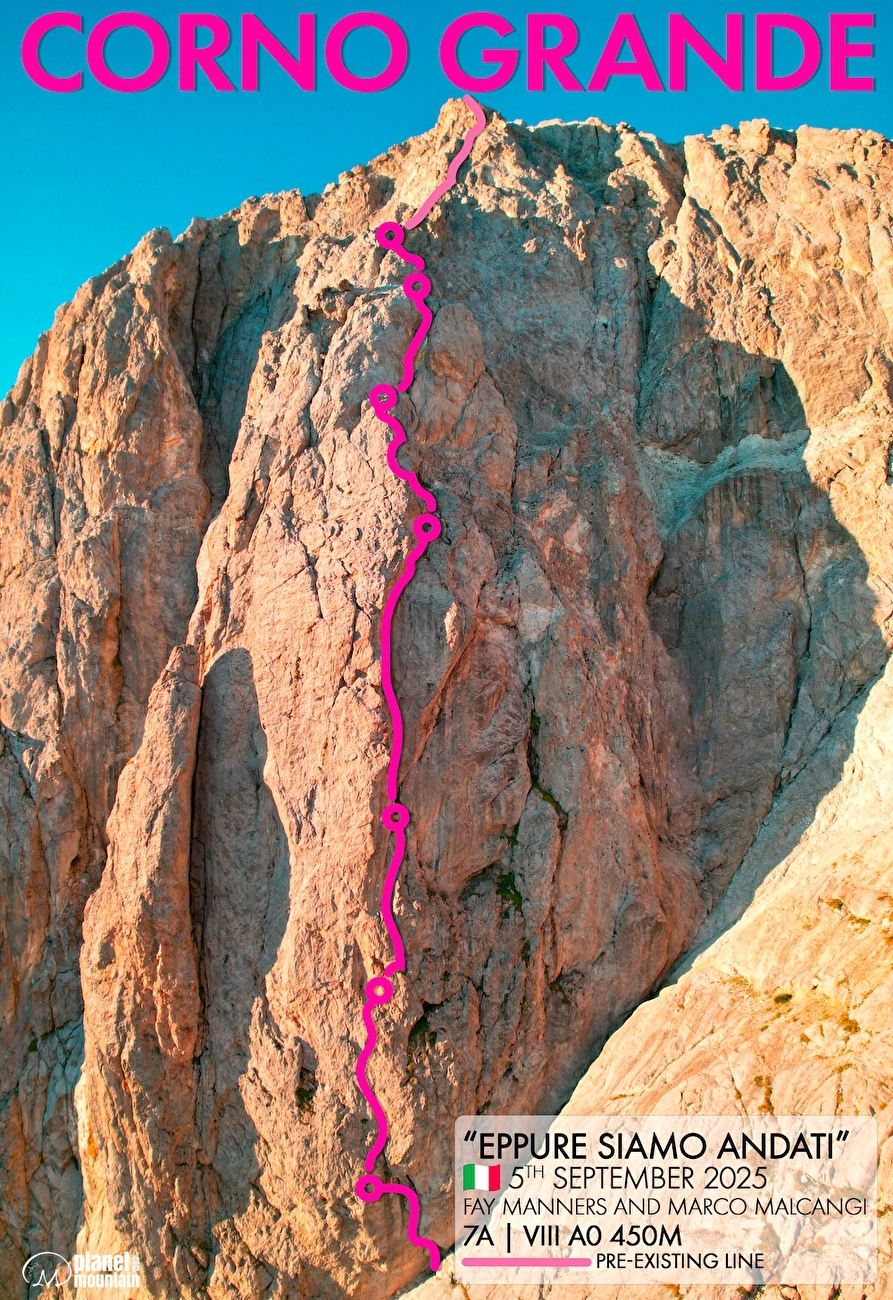 Gran Sasso Corno Grande Oriental Current IV Pilastro, Marco Malcangi, Fay Manners - La première ascension de `` pourtant nous allions '' sur le pilier IV de Horn Great Summit Eastern, Gran Sasso d'Italia (Marco Malcangi, Fay Manners 05/09/2025) Gran Sasso Corno Grande Oriental Current IV Pilastro, Marco Malcangi, Fay Manners - La première ascension de `` pourtant nous allions '' sur le pilier IV de Horn Great Summit Eastern, Gran Sasso d'Italia (Marco Malcangi, Fay Manners 05/09/2025)