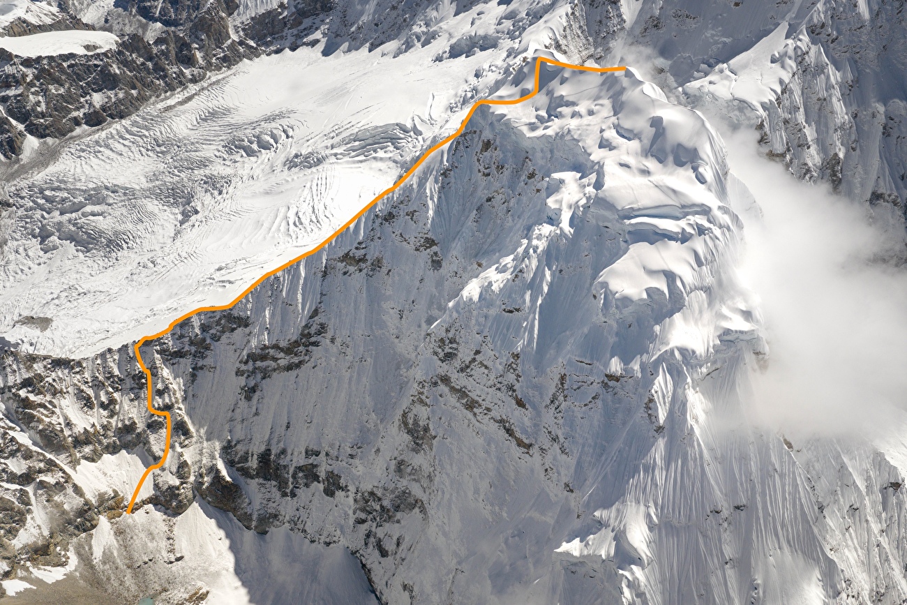 Anidesh Chuli Népal, Nicolas Jean, Benjamin Védrines - La ligne de la route choisie par Nicolas Jean et Benjamin Védrines tout en faisant la première ascension d'Anidesh Chuli (6808m) au Népal, septembre 2025 Anidesh Chuli Népal, Nicolas Jean, Benjamin Védrines - La ligne de la route choisie par Nicolas Jean et Benjamin Védrines tout en faisant la première ascension d'Anidesh Chuli (6808m) au Népal, septembre 2025