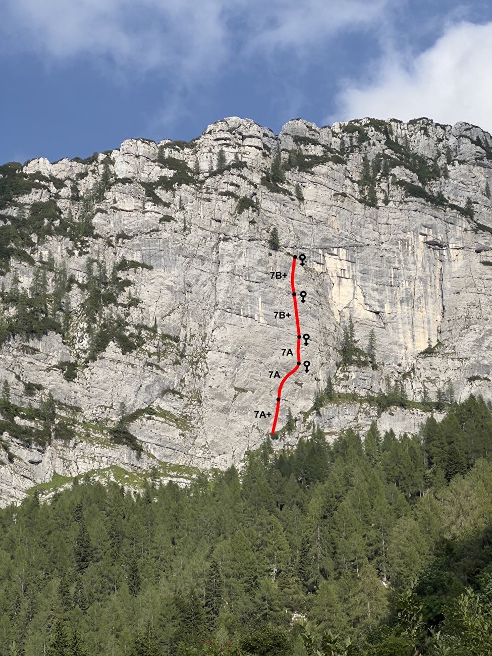 Monte Robon, Julian Alpes - Le topo de «la beauté ne connaît pas la peur» sur Monte Robon, Julian Alpes. La montée a été établie en 1997 par Massimo Sacchi et Marco Stern
