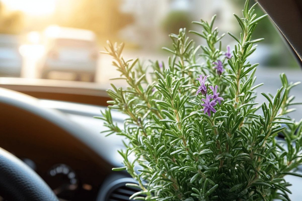 Romarin dans la voiture