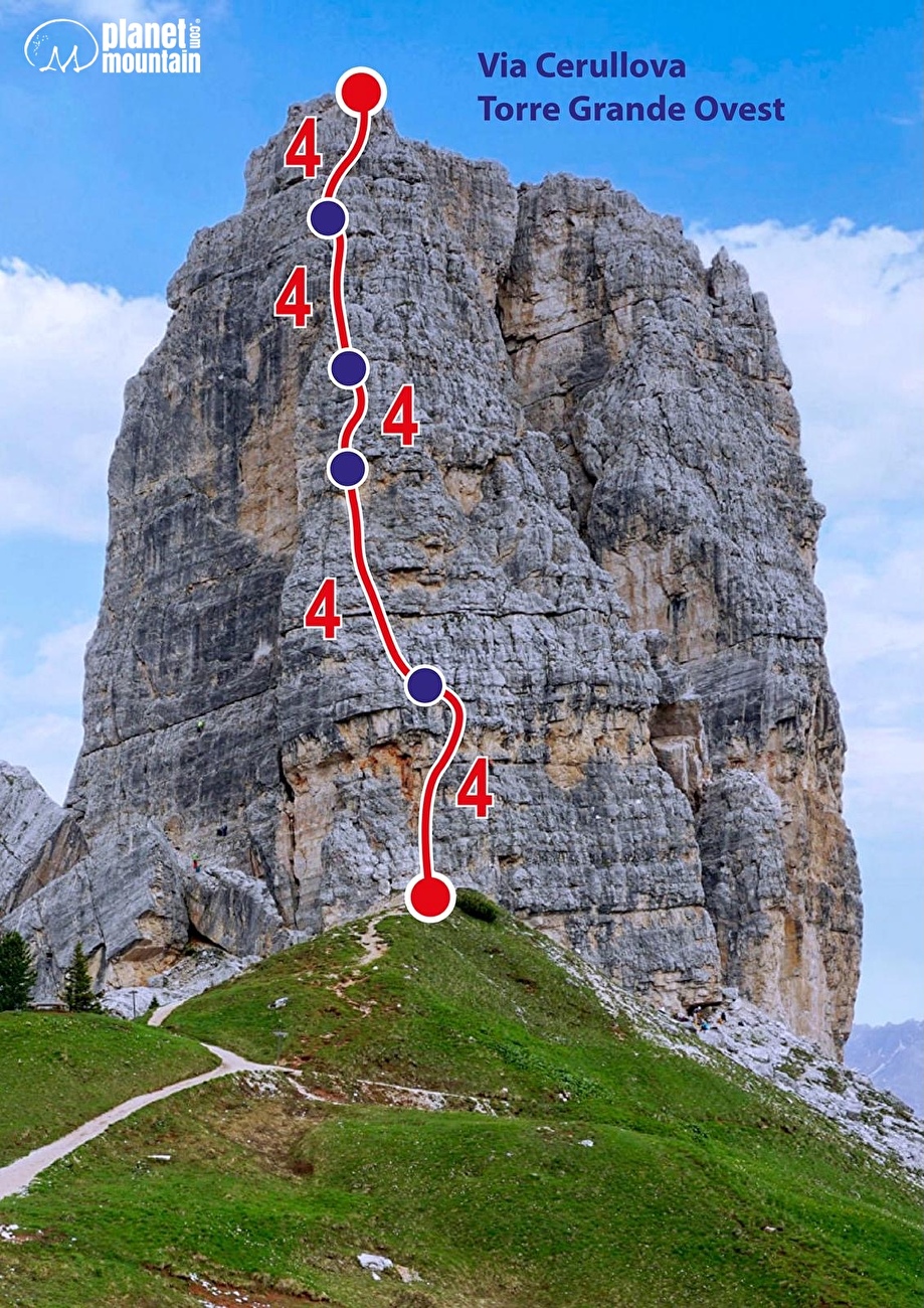 Via Cerullova a aidé à Cinque Torri (Dolomites)