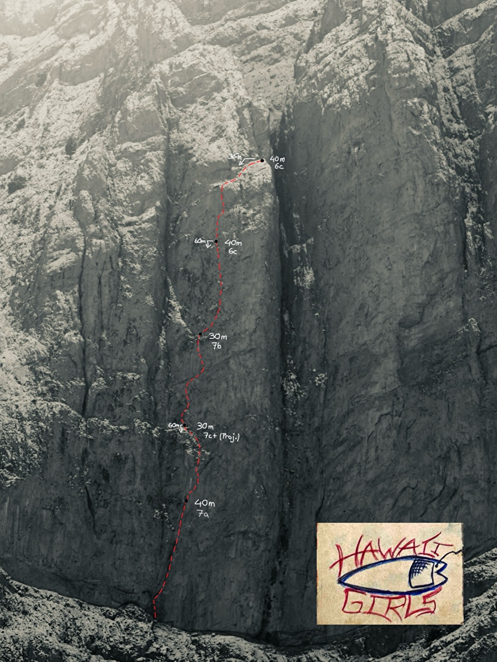 Jebel Oujdad, Taghia, Maroc, Lukas Buchberger, Florian Frank - La ligne de parcours des 'Hawaii Girls' (7c+, 180m) sur la face NE du Jebel Oujdad à Taghia, Maroc (Lukas Buchberger, Florian Frank 12/2025) Jebel Oujdad, Taghia, Maroc, Lukas Buchberger, Florian Frank - La ligne de parcours des 'Hawaii Girls' (7c+, 180m) sur la face NE du Jebel Oujdad à Taghia, Maroc (Lukas Buchberger, Florian Frank 12/2025)