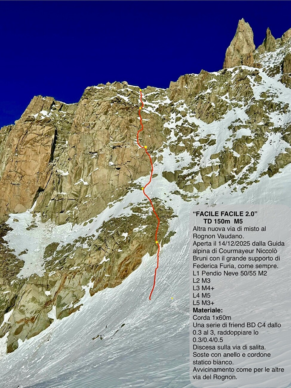 Rognon Vaudano, Mont Blanc, Niccolò Bruni, Federica Furia - La ligne de parcours 'Facile Facile 2.0' à Rognon Vaudano, Mont Blanc (Niccolò Bruni, Federica Furia, 14/12/2025) Rognon Vaudano, Mont Blanc, Niccolò Bruni, Federica Furia - La ligne de parcours 'Facile Facile 2.0' à Rognon Vaudano, Mont Blanc (Niccolò Bruni, Federica Furia, 14/12/2025)