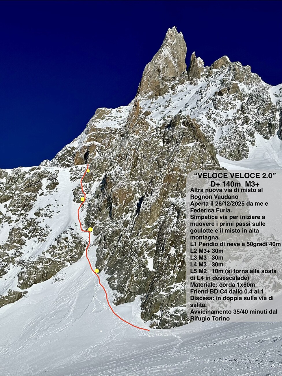 Rognon Vaudano, Mont Blanc, Niccolò Bruni, Federica Furia - La ligne de parcours 'Veloce Veloce 2.0' à Rognon Vaudano, Mont Blanc (Niccolò Bruni, Federica Furia, 26/12/2025) Rognon Vaudano, Mont Blanc, Niccolò Bruni, Federica Furia - La ligne de parcours 'Veloce Veloce 2.0' à Rognon Vaudano, Mont Blanc (Niccolò Bruni, Federica Furia, 26/12/2025)