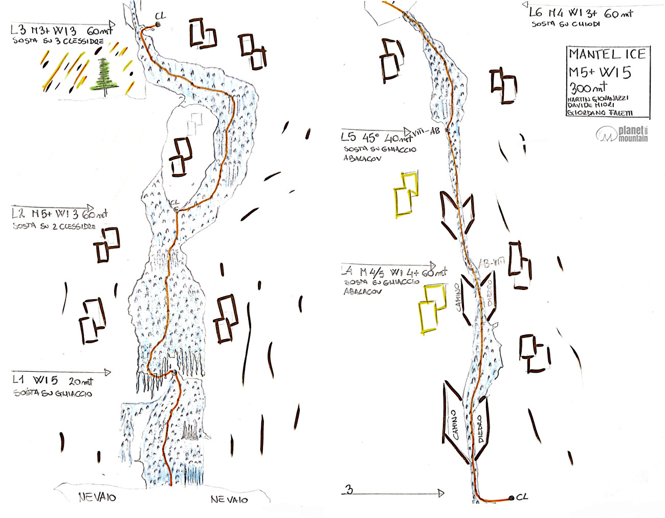 Mantel Ice, Cima Mantello, Rosengarten, Dolomites, Giordano Faletti, Martin Giovanazzi, Davide Miori - Le topo de 'Mantel Ice' sur Cima Mantello, Rosengarten, Dolomites (Giordano Faletti, Martin Giovanazzi, Davide Miori 01/09/2026) Mantel Ice, Cima Mantello, Rosengarten, Dolomites, Giordano Faletti, Martin Giovanazzi, Davide Miori - Le topo de 'Mantel Ice' sur Cima Mantello, Rosengarten, Dolomites (Giordano Faletti, Martin Giovanazzi, Davide Miori 01/09/2026)