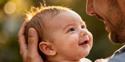 Ce bébé surprend son père : il le reconnaît et lui sourit dès la naissance