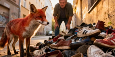 Découverte hallucinante à Berlin : un renard accumulait plus de 100 chaussures volées