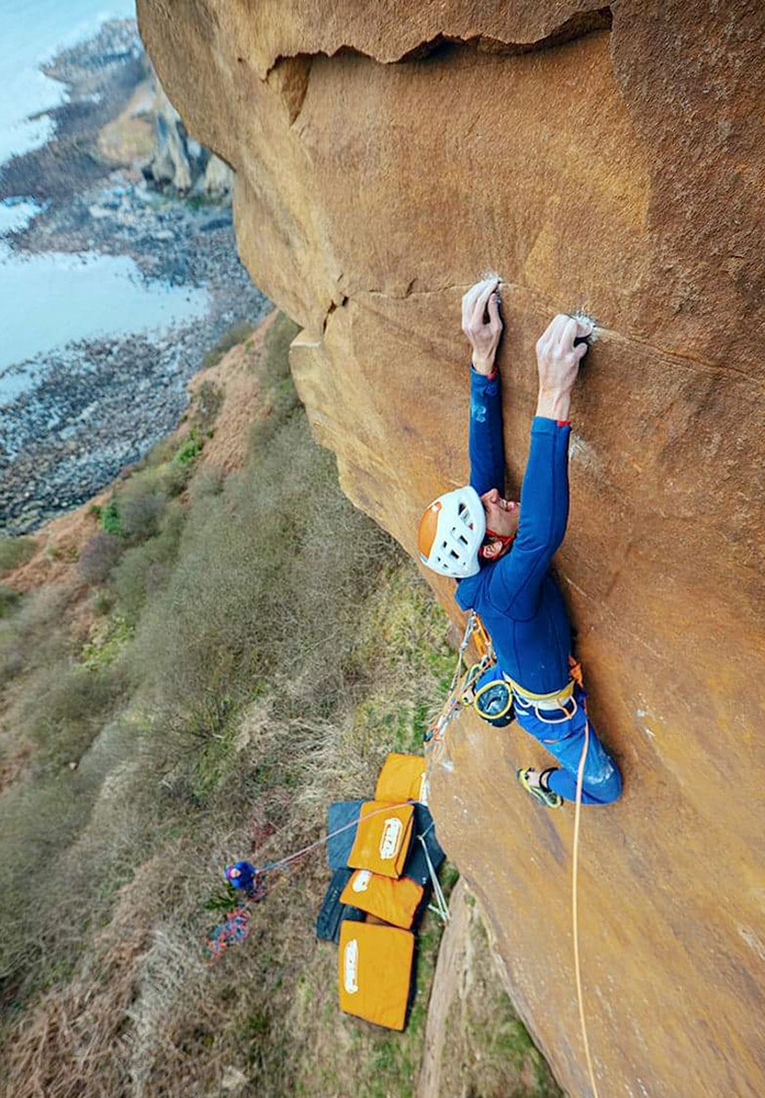 Franco Cookson, Immortal, Maiden's Bluff, Royaume-Uni - Franco Cookson réalise la première ascension de l'Immortal E11 7b à Maiden's Bluff, Royaume-Uni