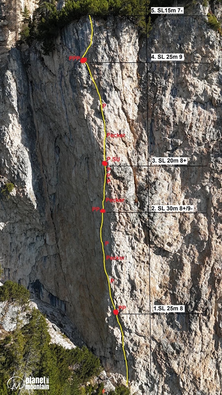 Col di Specie, Höhlensteintal, Dolomites, Simon Gietl, Constantin Schwaab - Le topo de 'Born Ready' sur Geierwand dans le Höhlensteintal, Dolomites (Simon Gietl, Constantin Schwaab 05/2026) Col di Specie, Höhlensteintal, Dolomites, Simon Gietl, Constantin Schwaab - Le topo de 'Born Ready' sur Geierwand dans le Höhlensteintal, Dolomites (Simon Gietl, Constantin Schwaab 05/2026)